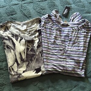 NWT White House Black Market Outlet Stretch Tee Bundle Size L & XL